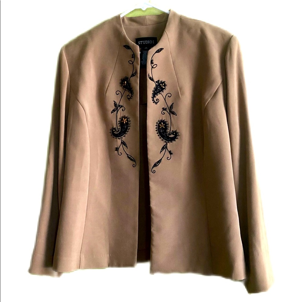 Studio 1 Faux Suede Tan Jacket Size 18
